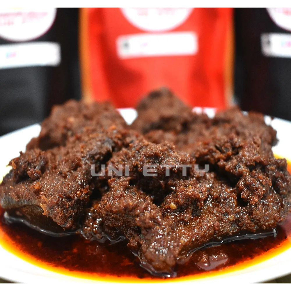 Rendang Padang Daging Sapi Uni Etty – Makanan Khas Minang Tanpa Pengawet, Super Empuk, Higienis, Praktis, dan Siap Saji. Pilihan Terbaik untuk Oleh-Oleh, Catering, Stok Rumah, dan Kuliner Autentik Minang Berkualitas Premium.