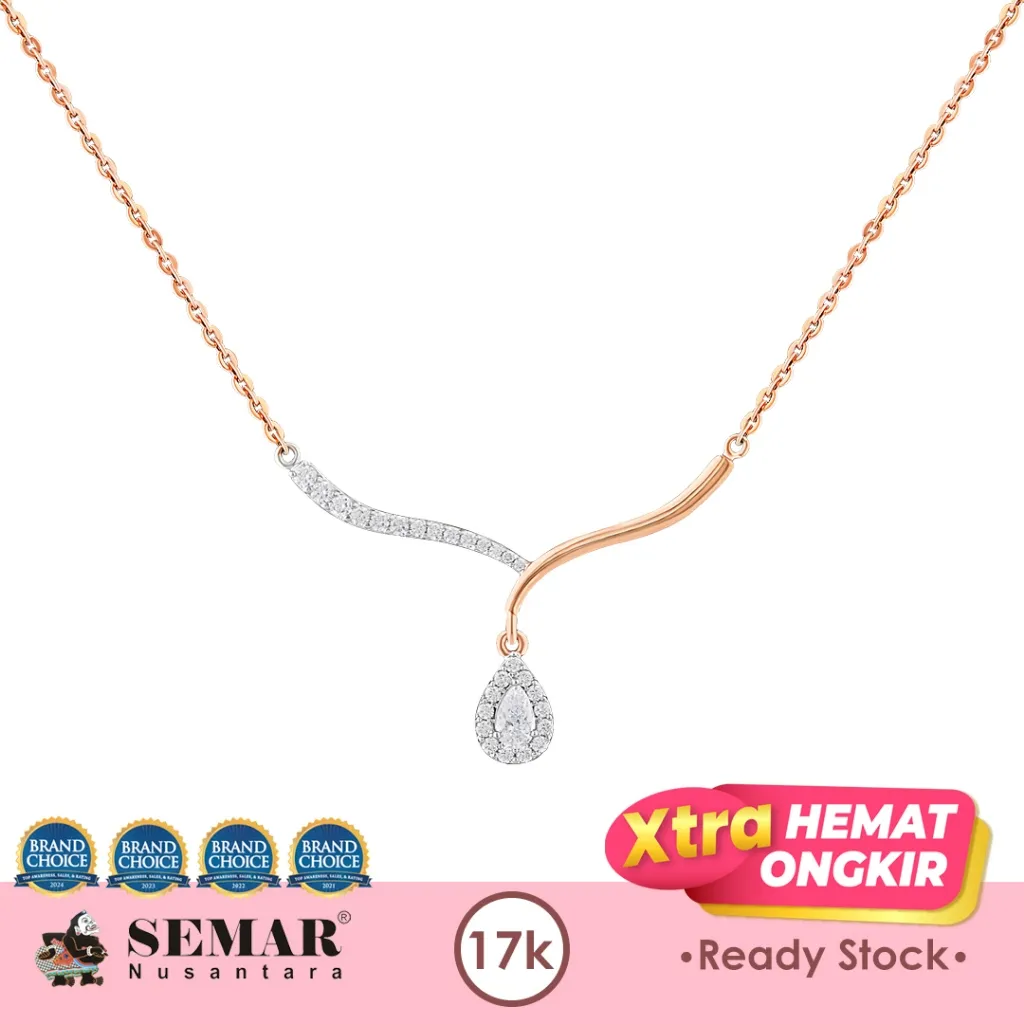 Kalung Emas Illuminae Rainshine Necklace Collection Rose White Gold 17K Semar Nusantara