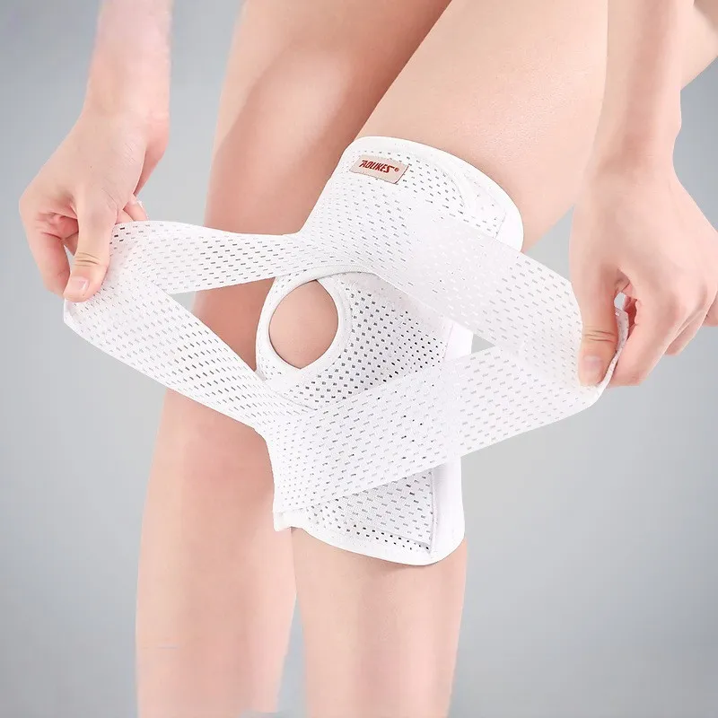 Dekker Protector Knee Support Aolikes Terbaru New Edition Desain Side Spring Material Fleksibel Elastic Patella With Double Strap Velcro High Quality Anti Slip Fit Activity Olahraga Indoor Outdoor Spandeks Nylon Spring Good Quality TWOSIDE