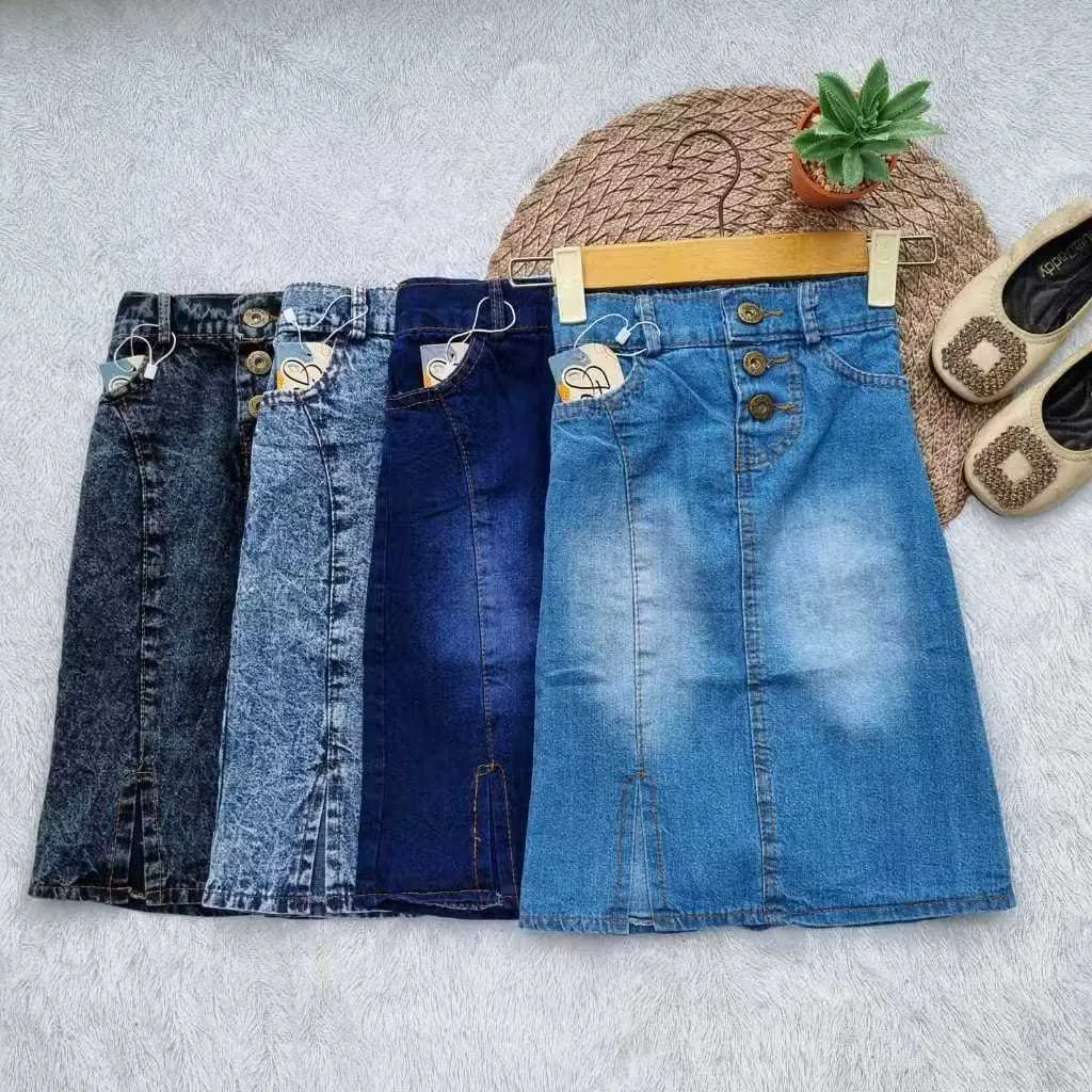 Rok Jeans 7/9 Anak Perempuan Umur 1-7 Tahun Kain Jeans Non Strecth