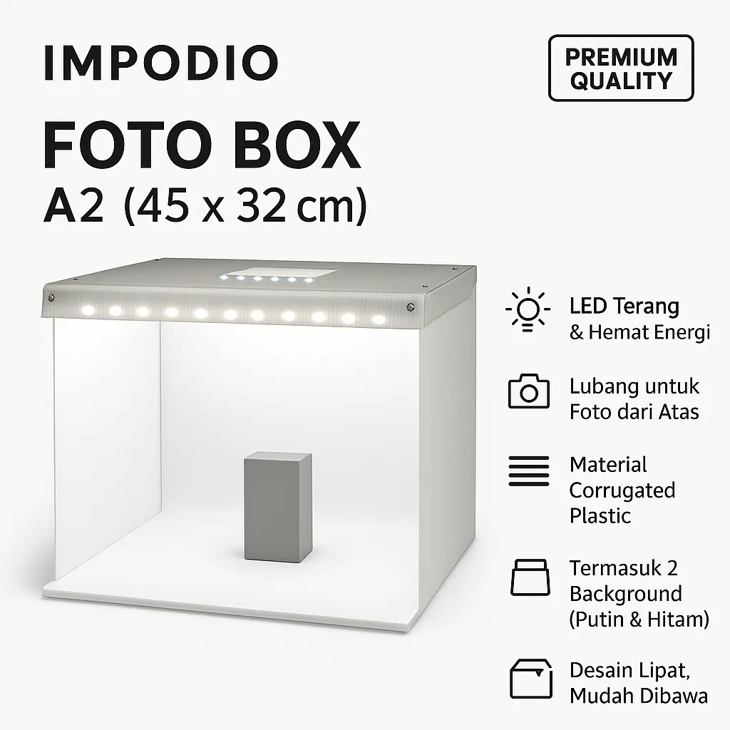 IMPODIO Mini box Studio ukuran 45cm x 32cm Bundling dengan Alasfoto