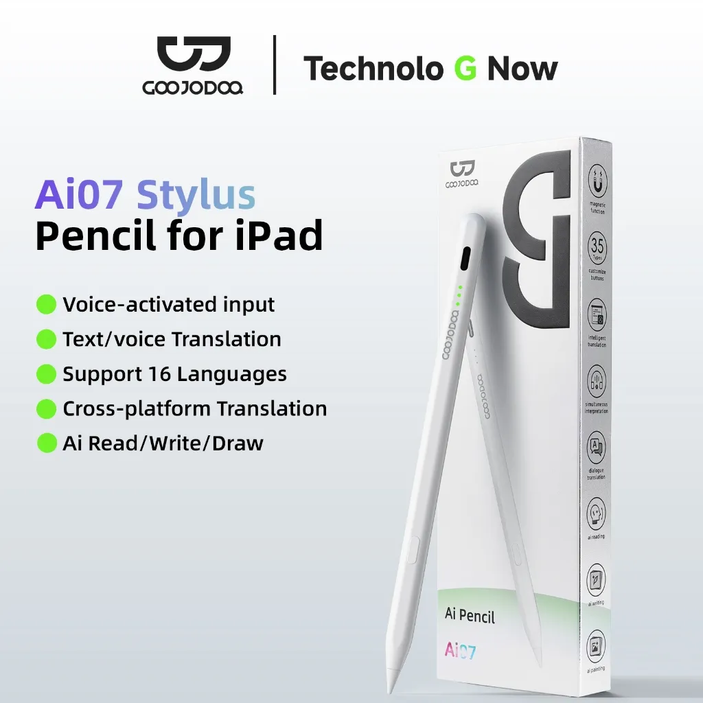 Goojodoq GD15 Ai Stylus Pen Stylus features real-time voice/text translation/meeting recording/ and anti-mistouch For ipad 2018-2025