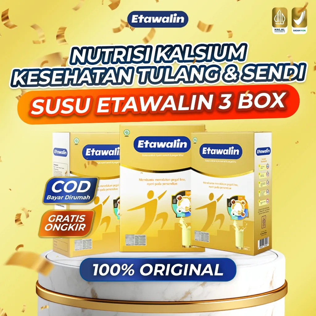 Susu Etawalin Original Isi 3 Box - Nutrisi Kalsium Harian Kesehatan Tulang & Sendi