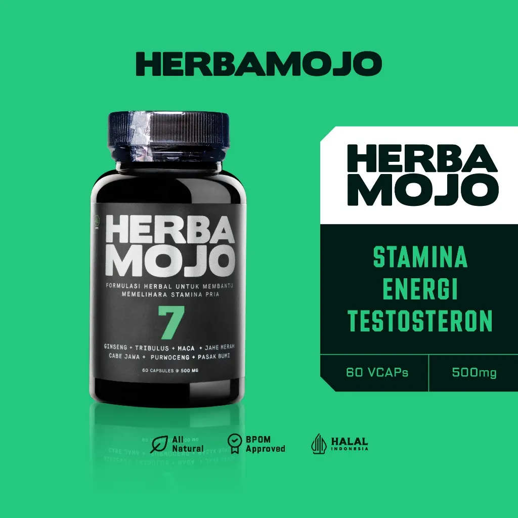 Herbamojo Suplemen Herbal Stamina Pria Testosteron Booster - 60 Kapsul