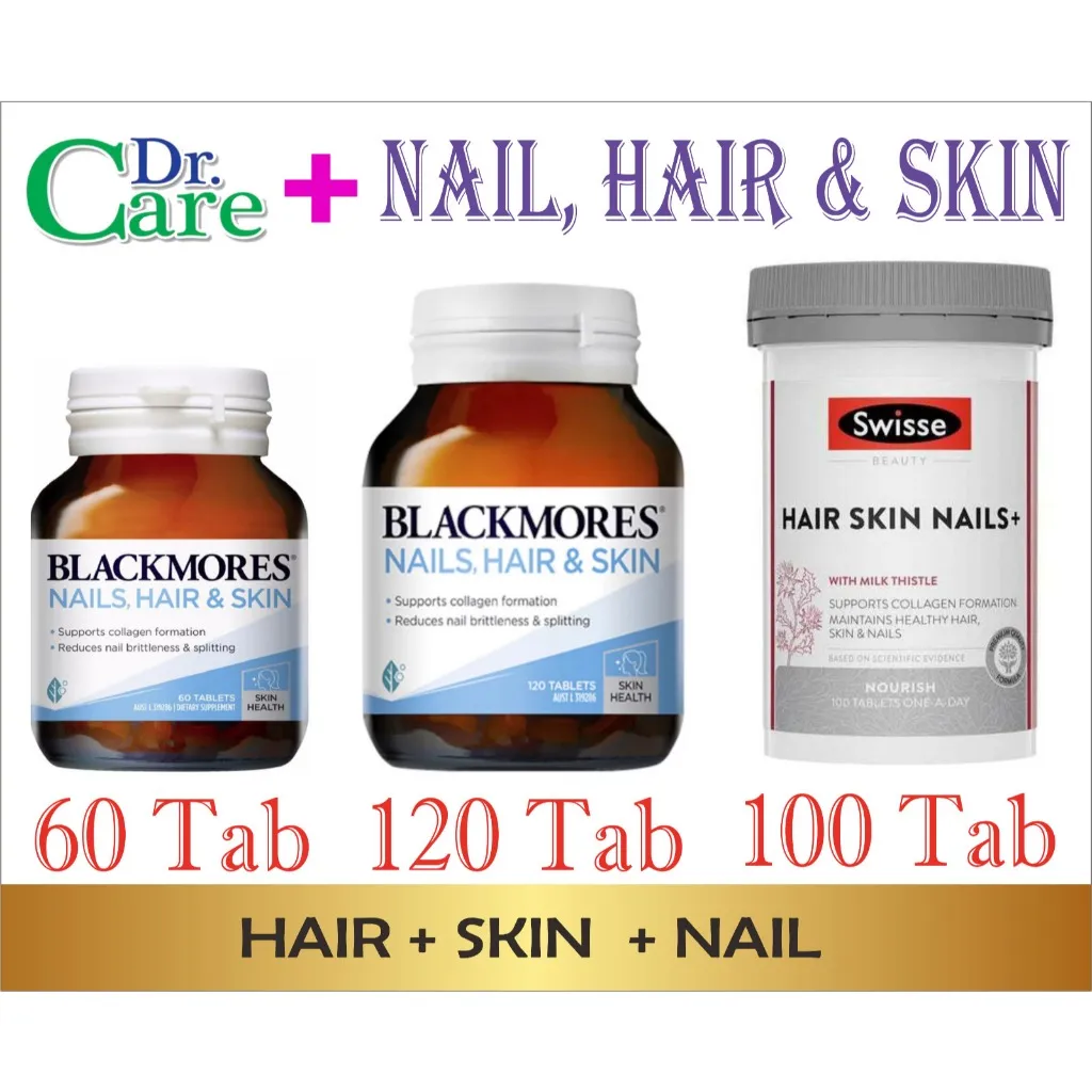 Swisse Ultiboost Hair Skin Nails+ Isi 100 Capsules | Spring Leaf Inner Beauty Collagen 6 in 1 Advanced 90 Capsules