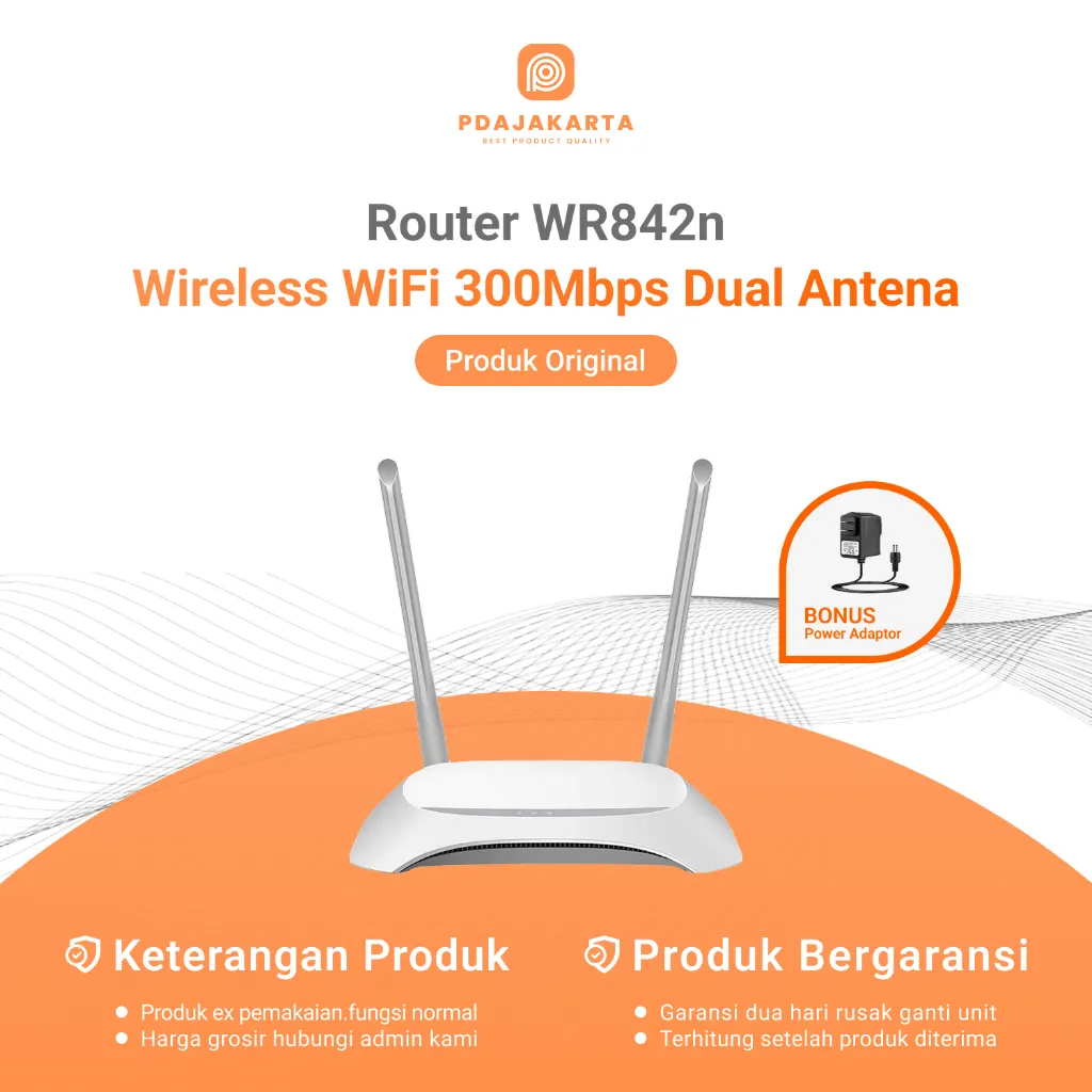 Router Tp-Link TL-WR842N Wireless WiFi 300Mbps | Router WiFi Bekas Original Bonus Adaptor