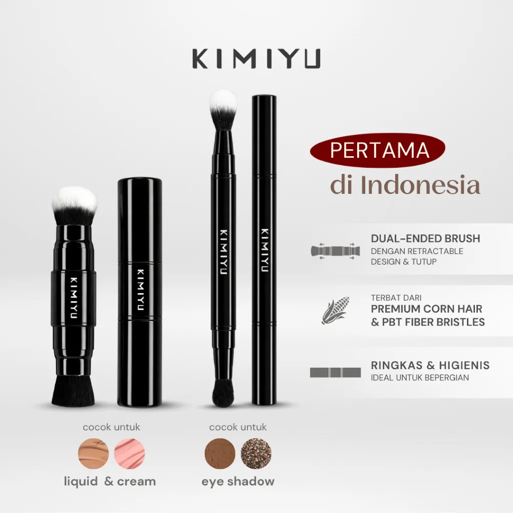 (NEW) KIMIYU Signature Retractable Brush (with cap) Brush Retract Travel dengan Tutup Higienis