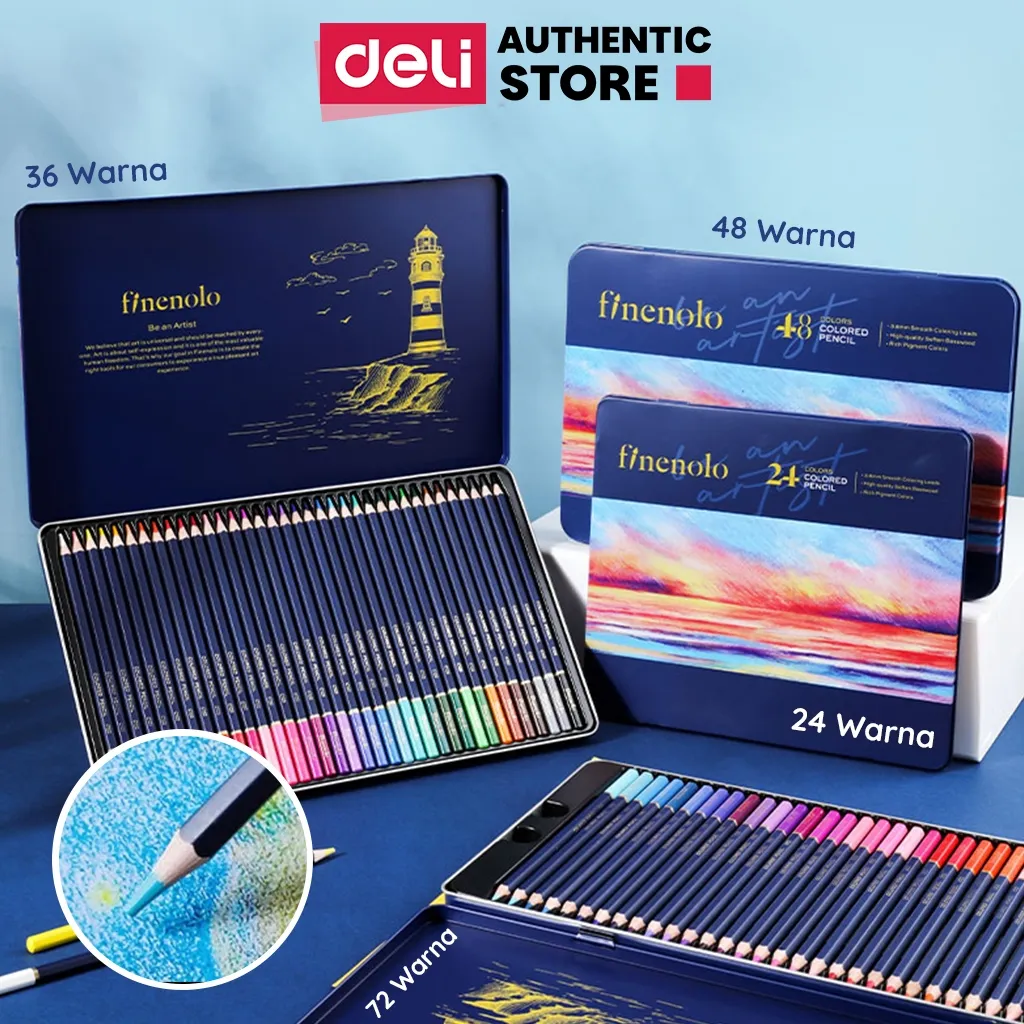 Deli Colored Pencil / Pensil Warna 24/36/48/72 Warna Lebih Panjang Teknologi Hybrid EC122