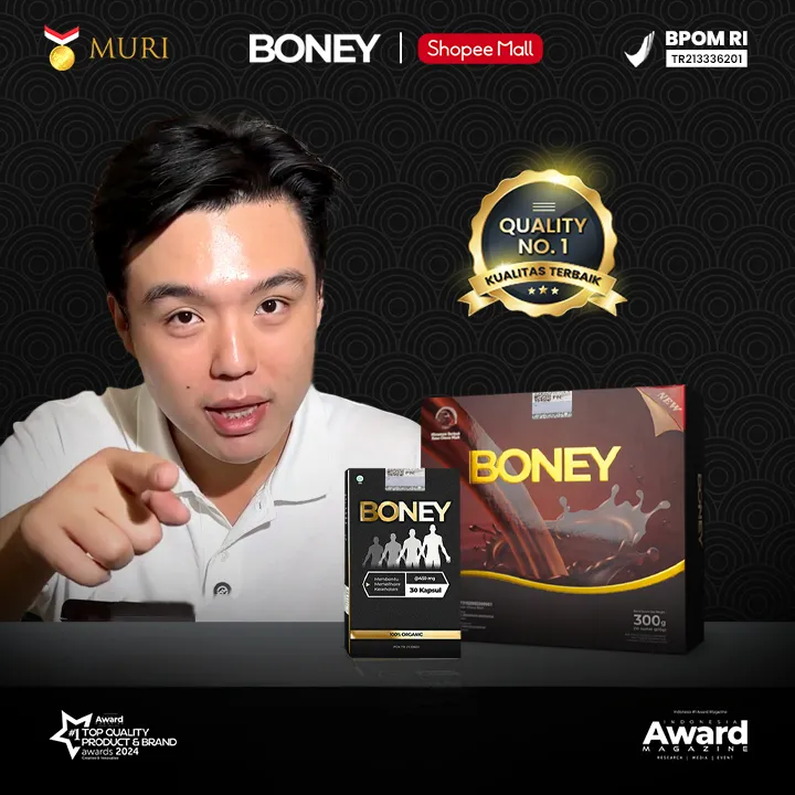 Boney Kapsul dan Susu Suplemen Peninggi Badan Herbal Alami Pria Wanita Obat Tradisional Original BPOM