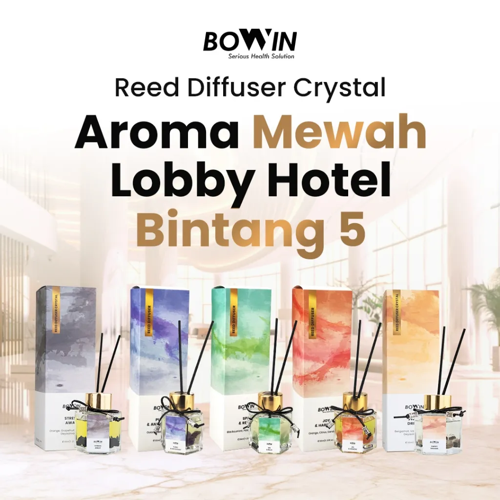Bowin Reed Diffuser Crystal - Aromaterapi Pengharum Ruangan 100% Essential Oil