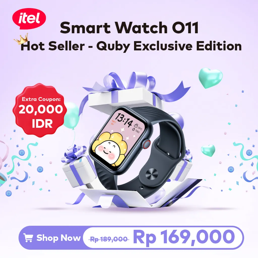 itel SmartWatch O11 Smartband | jam tangan smartwatch|Tahan Air | Professional Health & Sleep Monitoring | 15 days battery life