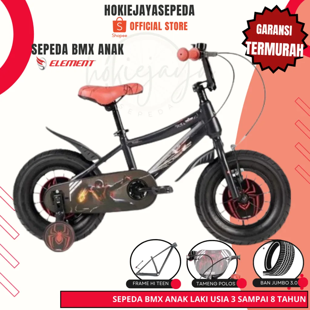 Sepeda BMX Anak Laki ELEMENT Coyote - COLLINS - ATLANTIS ban jumbo - FITUR Tameng musik dan lampu usia 3-8 tahun