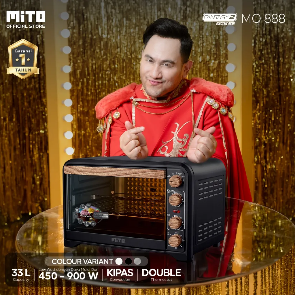 MITO Oven Listrik Fantasy 2 MO888 Wood Series 33L Low Watt