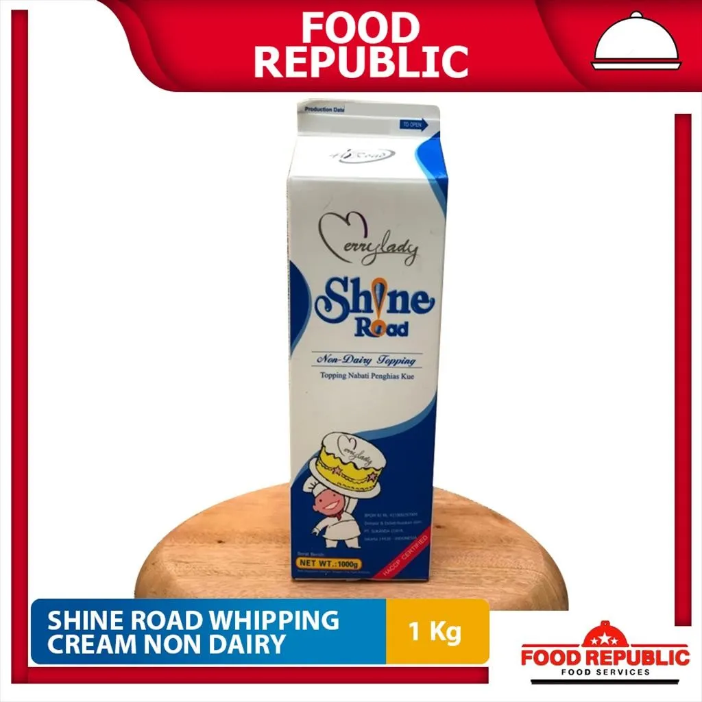 SHINE ROAD NON DAIRY WHIPPING CREAM 1 LTR - TOPPING NABATI HALAL