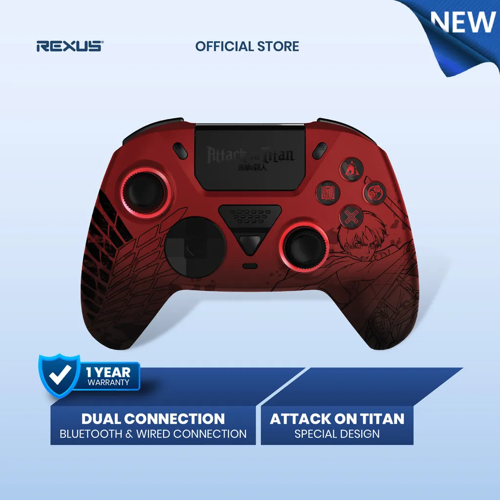 [Exclusive] Rexus Gladius GX450 Gamepad Bluetooth Wireless Attack on Titan - Support Android IOS PS4