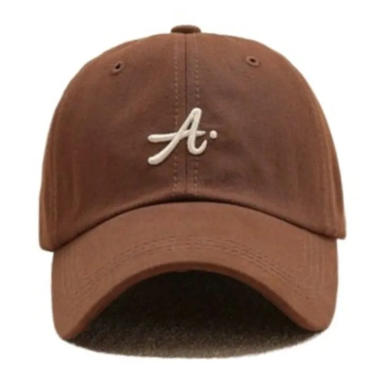 NEXTSTOPID-280 Pria Wanita Topi Baseball Inisial Huruf A Bordir Simple Bahan Katun Lembut distro