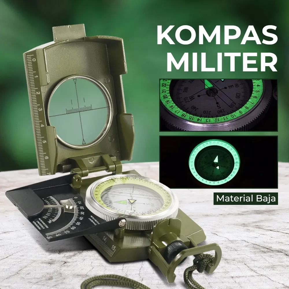Kompas Militer dengan Clinometer - OMSEFXGR Green