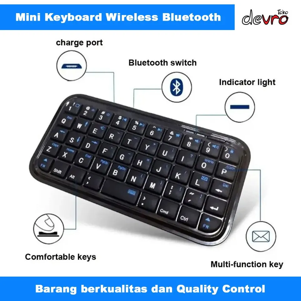 Mini Keyboard Wireless Bluetooth Tablet Smartphone Smart TV Rechargeable - XZT Z49
