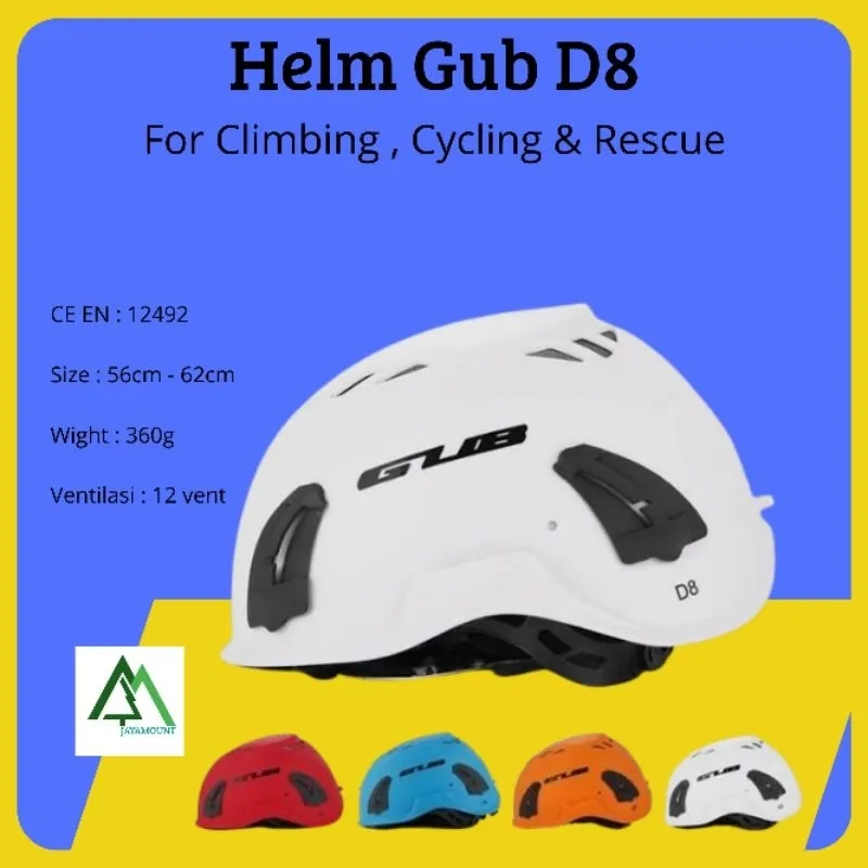 Helm Gub D8 | Panjat tebing | Helm Sepedah | Helm Rope Access | Helm Outbond