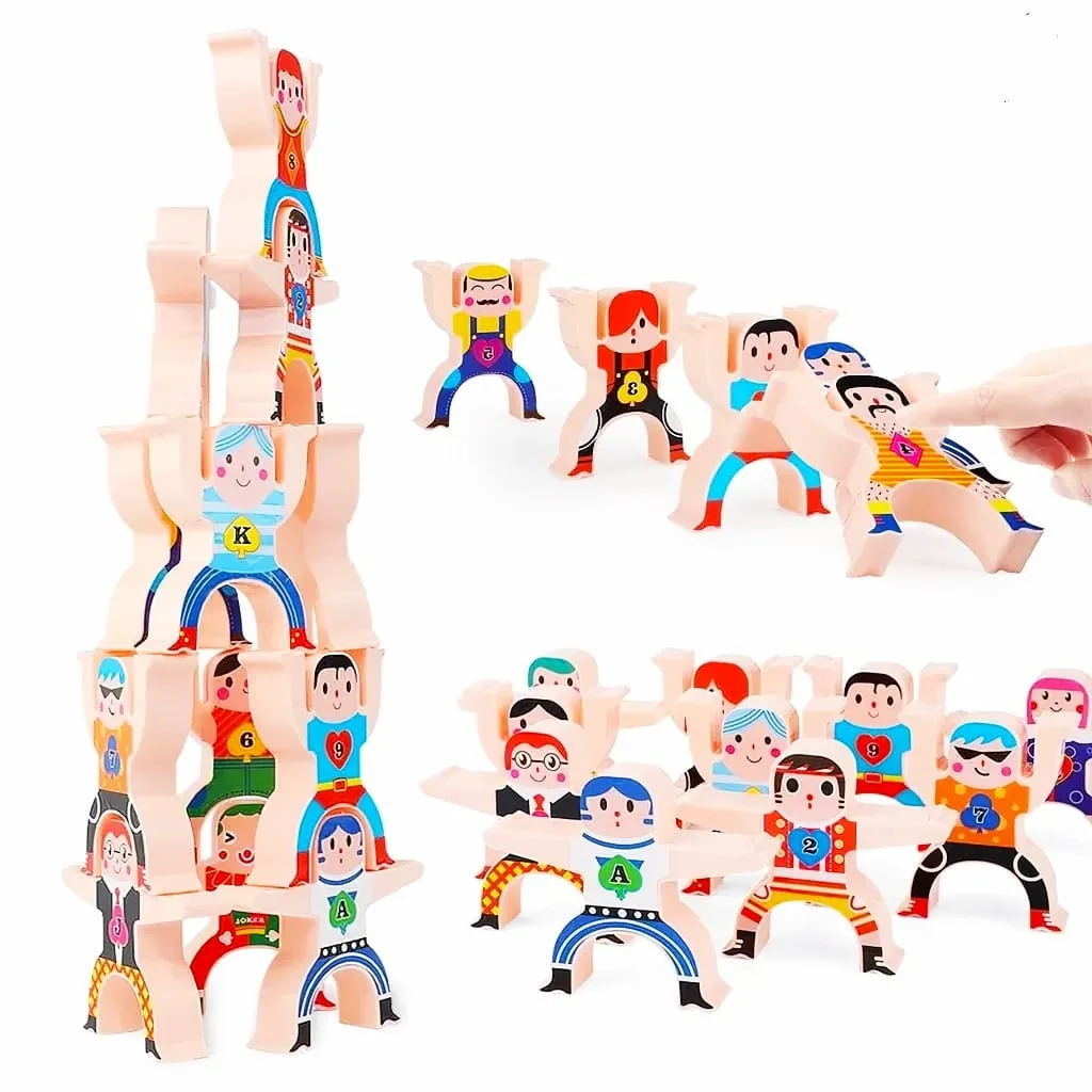 ( JI ) Mainan Edukasi Anak  Susun Stacking Blocks Motif Orang Isi 16 pcs / BalancingToys SH 223