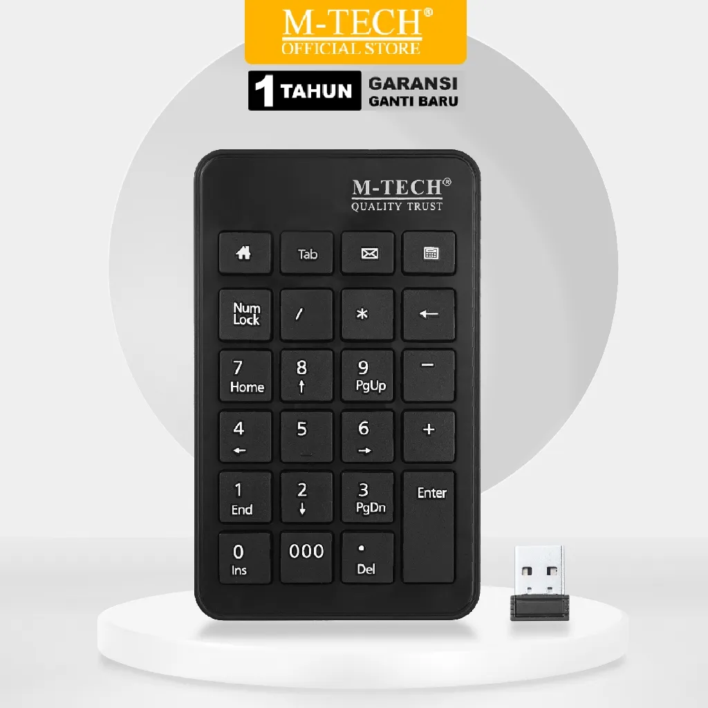 MTECH Keyboard Numerik Keypad Angka Kasir Wireless Bisa PC Laptop Macbook HP - Garansi 1 Tahun