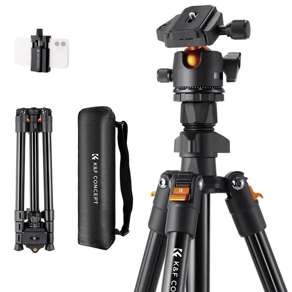 K&F KNF KF Concept BI234M + BH-2BL Portable Travel Tripod / Tripod Kamera Super Kokoh
