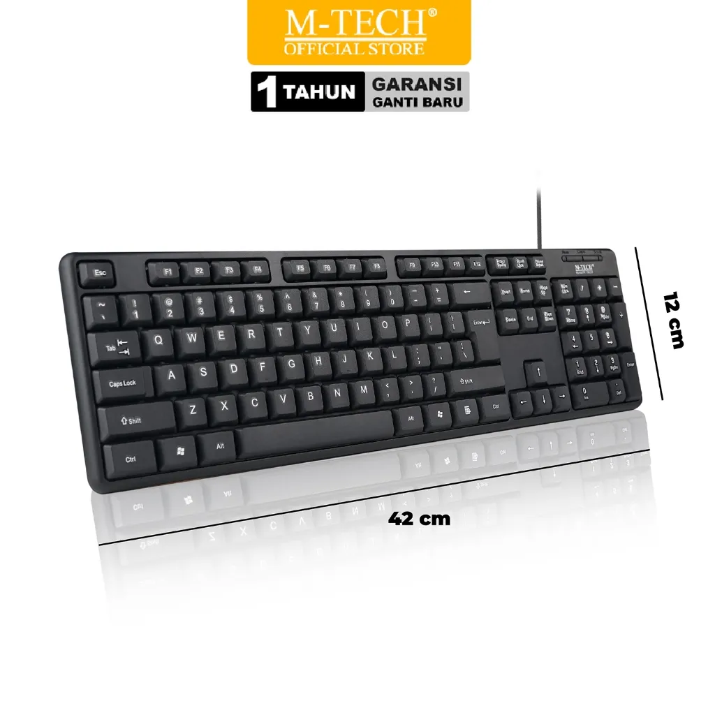 MTECH Keyboard USB Standar STK 01 Bisa PC Laptop Tablet HP Smartphone - Garansi 1 Tahun