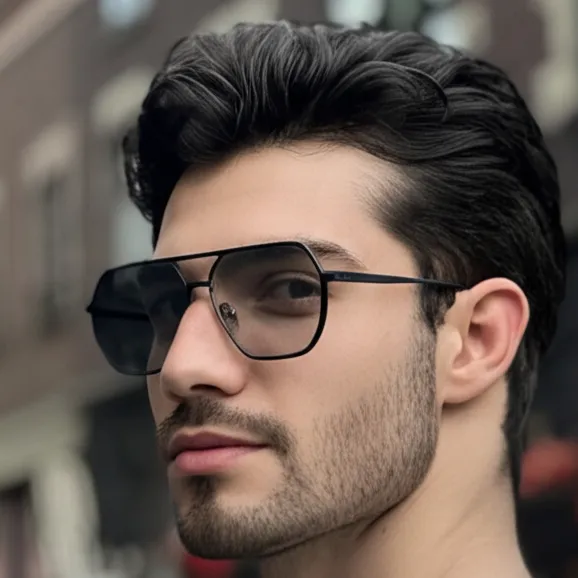 SNEAKERSSHOP17 Kacamata Pria Photochromic Coolshark Frame Stainless Anti Silau Anti Gores Sunglass Hitam Potocromic