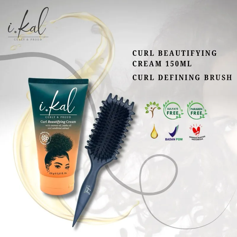 BUNDLING I.KAL - Beautifying Cream 150GR & Curl Defining Brush