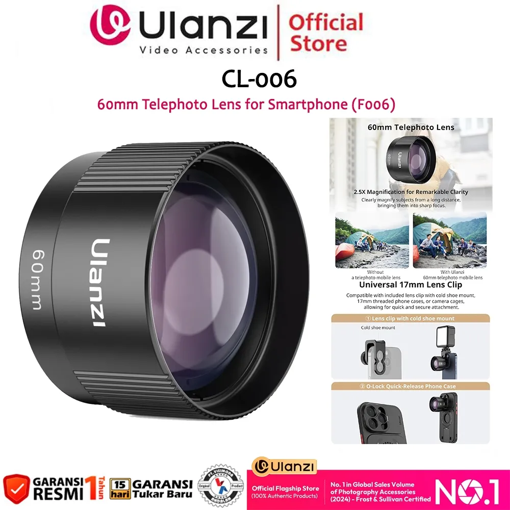 Ulanzi CL-006 60mm Telephoto Lens lensa Zoom for Smartphone