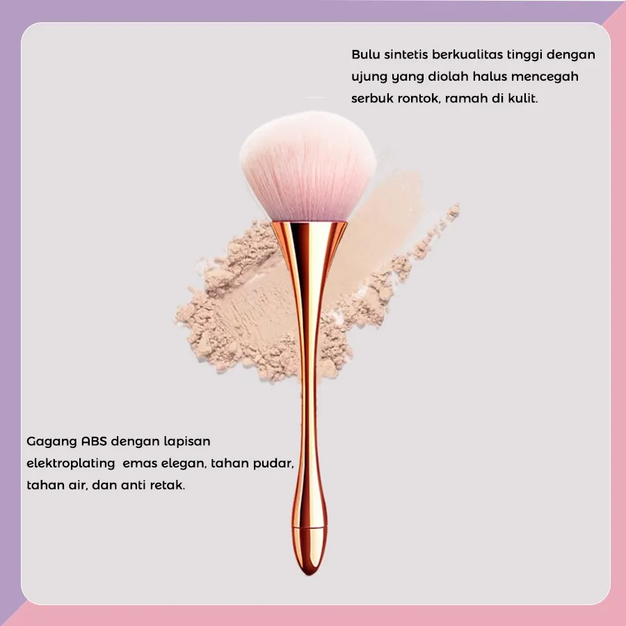 Kuas Makeup Bedak Tabur Foundation Brush Make Up Korea Alat Rias Wajah Profesional Halus
