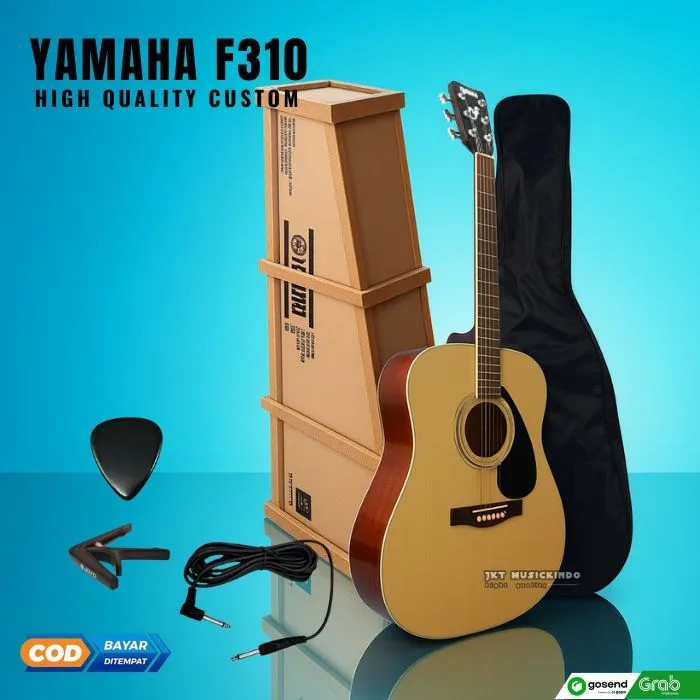 Gitar Akustik Yamaha f310 Senar string tanam besi custom handmade High Quality siap pakai