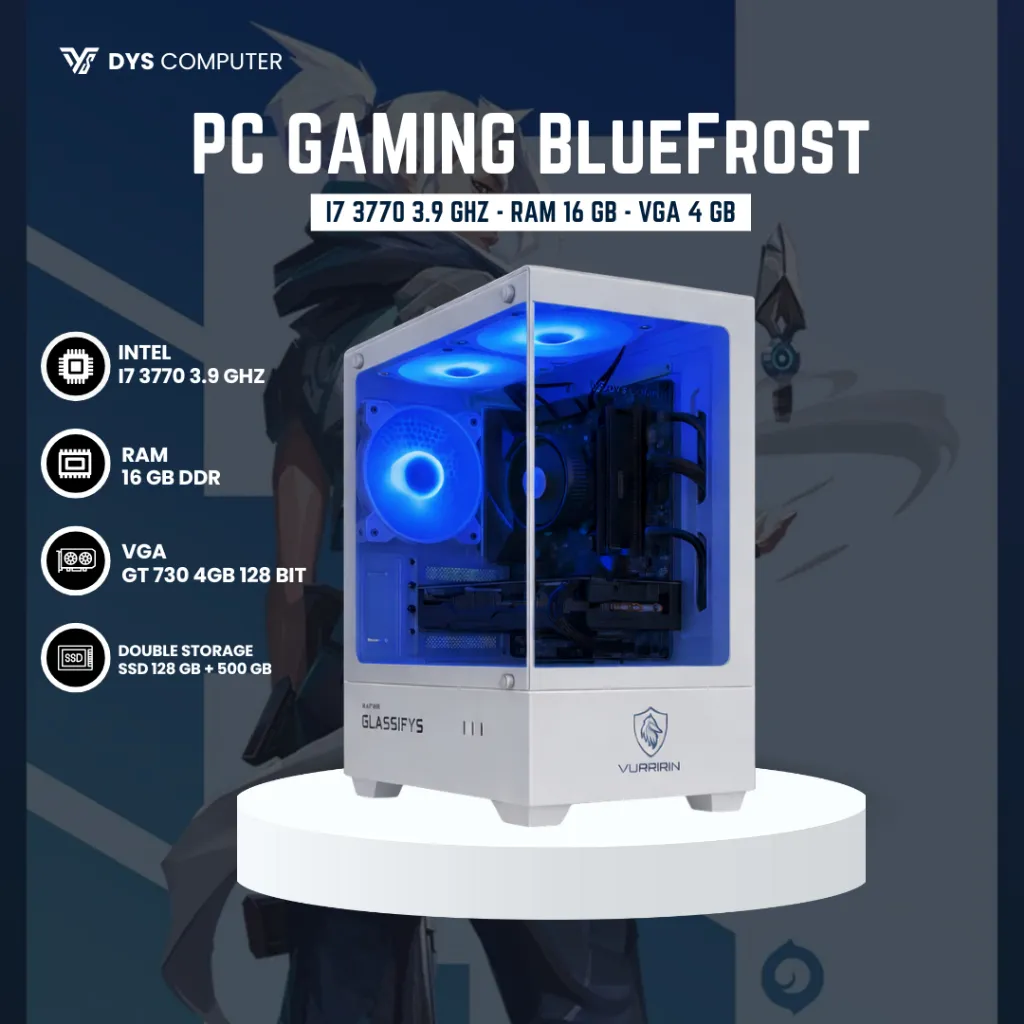 CPU I7 Gaming Desain Editing RAM 16GB / 500GB / SSD / Double / VGA 4GB / BlueFrost
