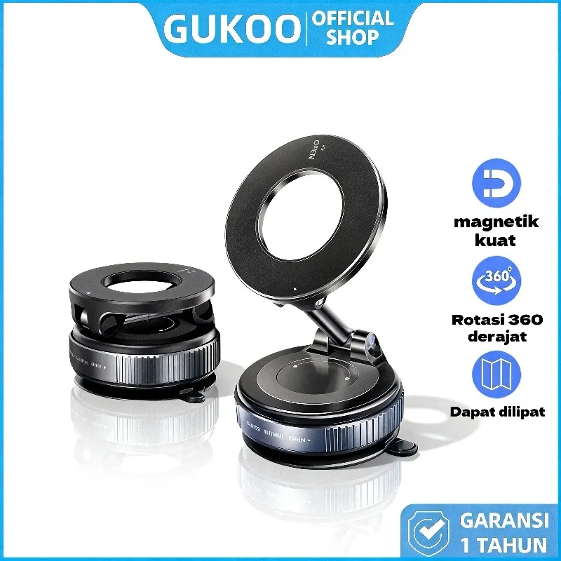 GUKOO GRATIS ONGKIR Holder HP Magnetic 360°! Bisa Diputar & Dilipat + Pasang 1 Klik Anti Jatuh!