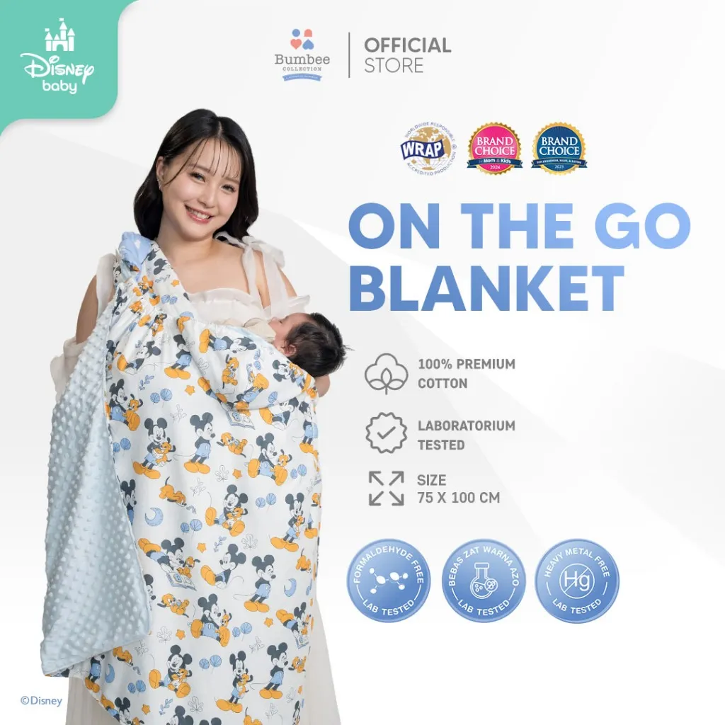 Bumbee Collection - Selimut On The Go Blanket Selimut Bayi 6 Fungsi In 1 Blanket Baby FREE Ziplock - Travelling Aman dan Nyaman