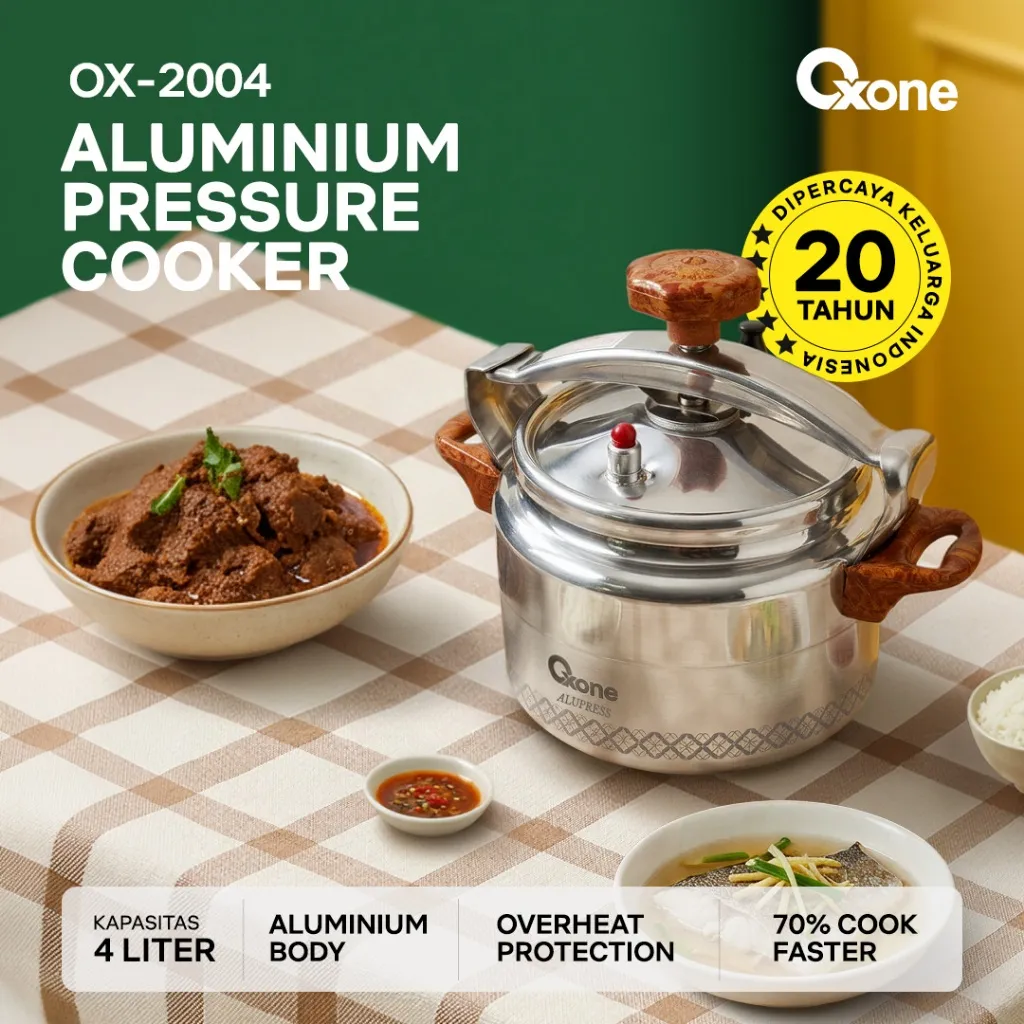Oxone OX2004 Presto Panci Alumunium Pressure Cooker 4L Premium