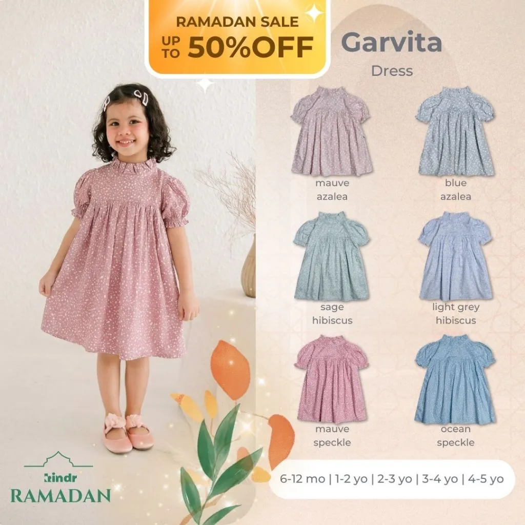 KINDR Garvita Dress Anak Perempuan Lengan Pendek 1-5 Tahun