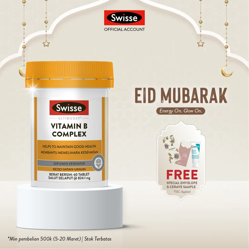 Swisse Ultiboost Vitamin B Complex 60 Tablets - Multivitamin untuk Membantu Memelihara Kesehatan