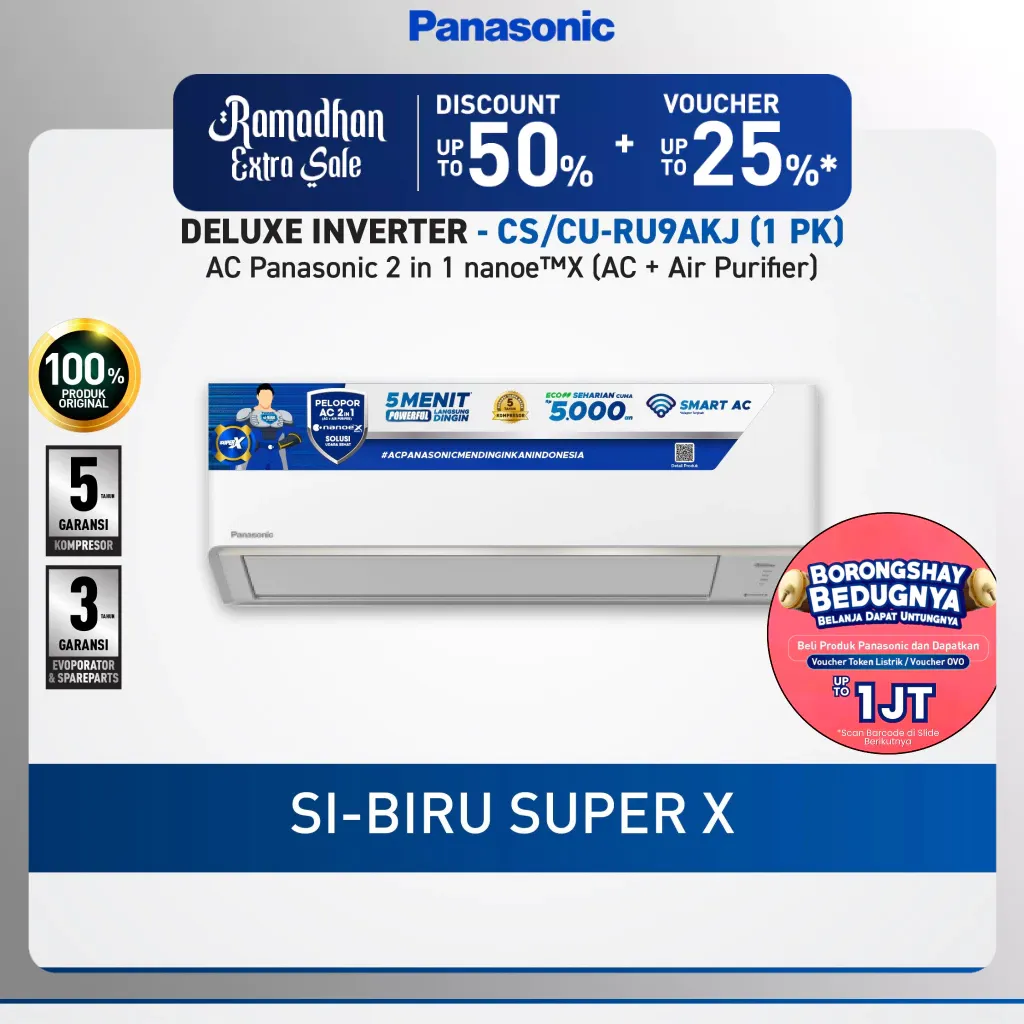 Panasonic CS/CU-RU9AKJ AC Deluxe Inverter Nanoe-X Mark 2 [1 PK]