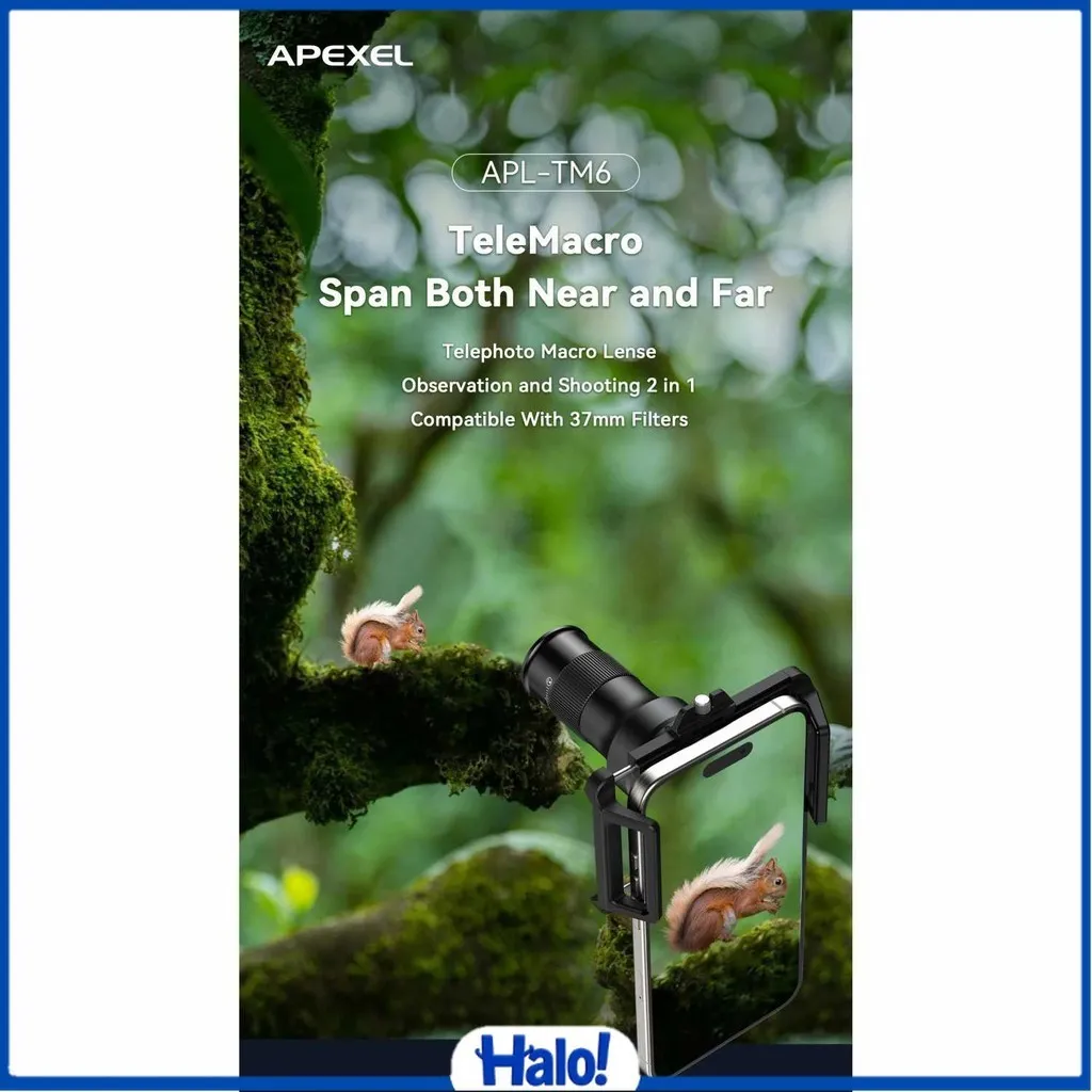 APEXEL Lensa Tele Smartphone 2in1 Macro Lens Telephoto Zoom - APL-TM6