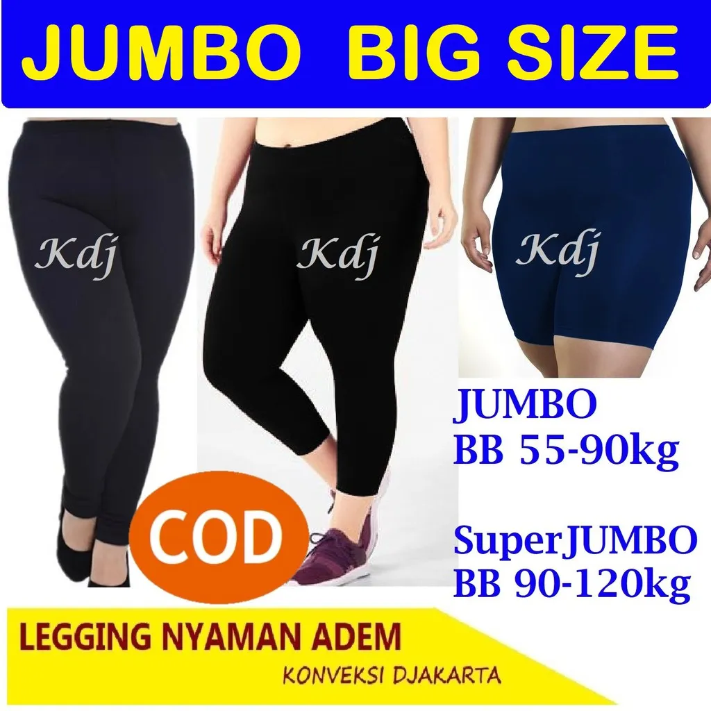 Celana Legging JUMBO Super BIG SIZE L-XXXXL Leging Wanita Ukuran Besar 2L 3L 4L XXXL