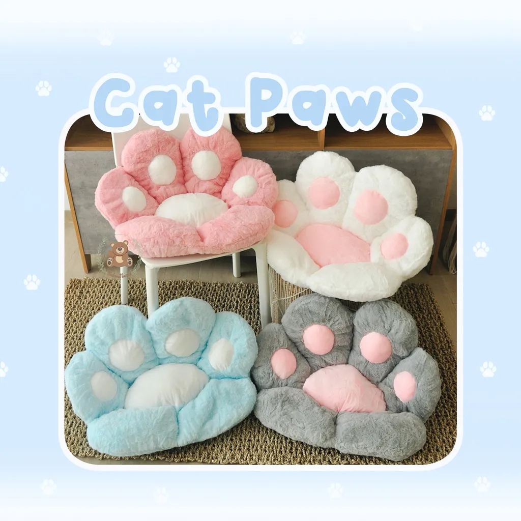 BALMUTLUCU | Alas Duduk | Bantal Duduk Sofa | Sandaran Punggung | Alas Kursi Kerja | Cushion Pillow Motif Cat Paws Lucu
