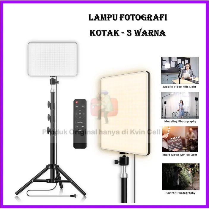 Lampu Foto Produk Studio Fotografi Palaroid Tripod Ringlight Besar Lighting Videografi Led Light Brightled MM-240 Ra95+