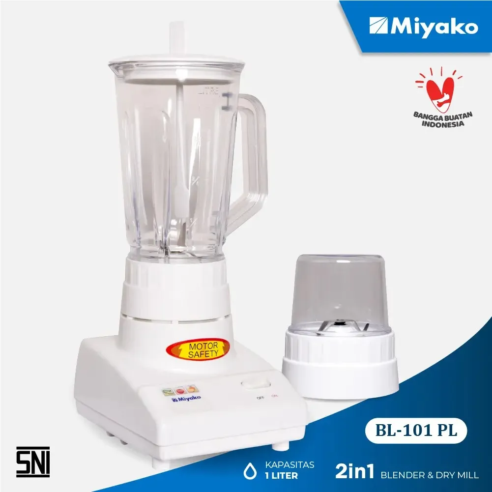 Blender Miyako BL101PL Plastik 1 Liter - Putih - 250 watt