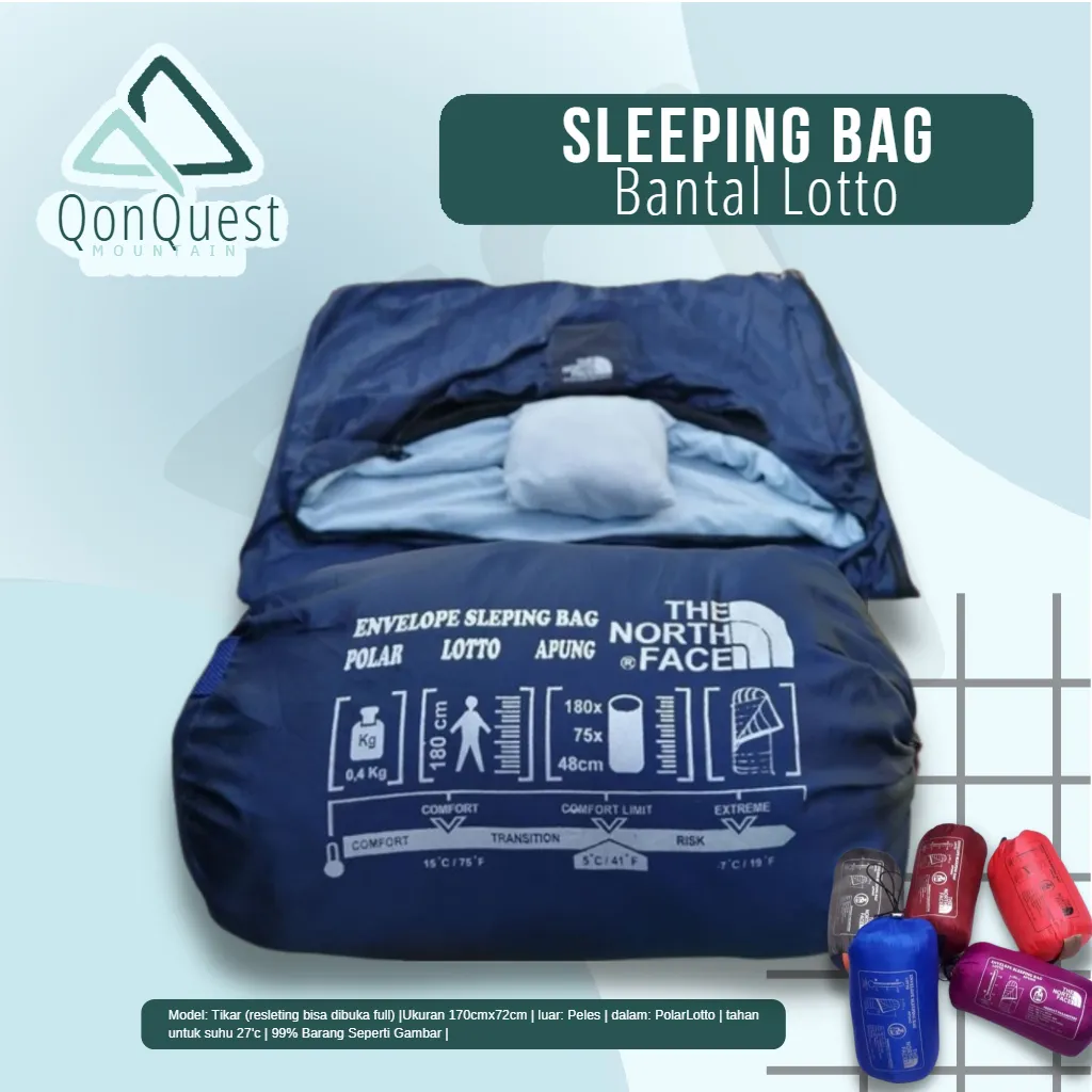 Sleeping bag bantal - polar LOTTO - sleeping bag anak - selimut tidur camping - sleeping bag outdoor