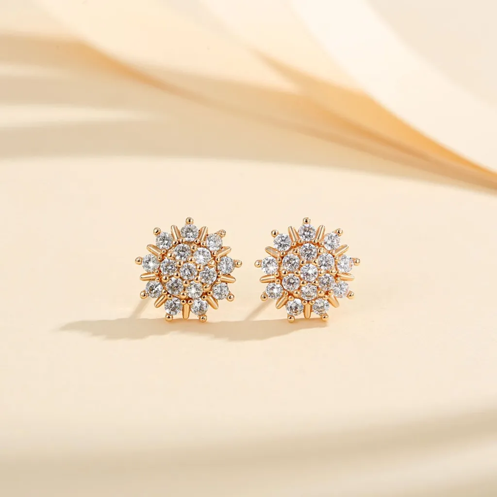 Lanme Jewelry Anting Stud Titanium Kristal Wanita Korea Lapis Emas Anti Karat Asli Zirkon Anting Aksesoris Fashion LM131