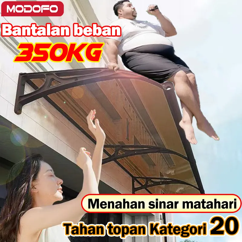 COD MODOFO Canopy Kanopi atap Atap Transparan Kanopi Tahan Lama Anti Hujan dan UV 100x150cm/60x100cm/60x200cm/60x300cm Tahan Angin Level12 Cocok untuk Jendela Teras Pintu Toko 4 Model Plastik Camping Outdoor