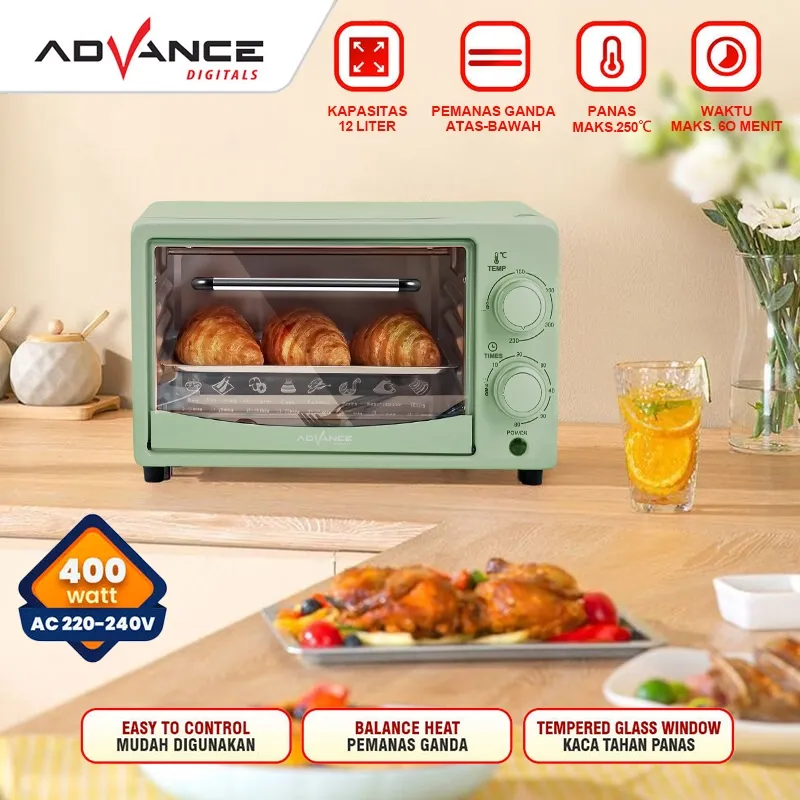 READY STOCK Advance Oven Listrik 400Watt 12L Microwave low watt oven murah Pemanggang listrik