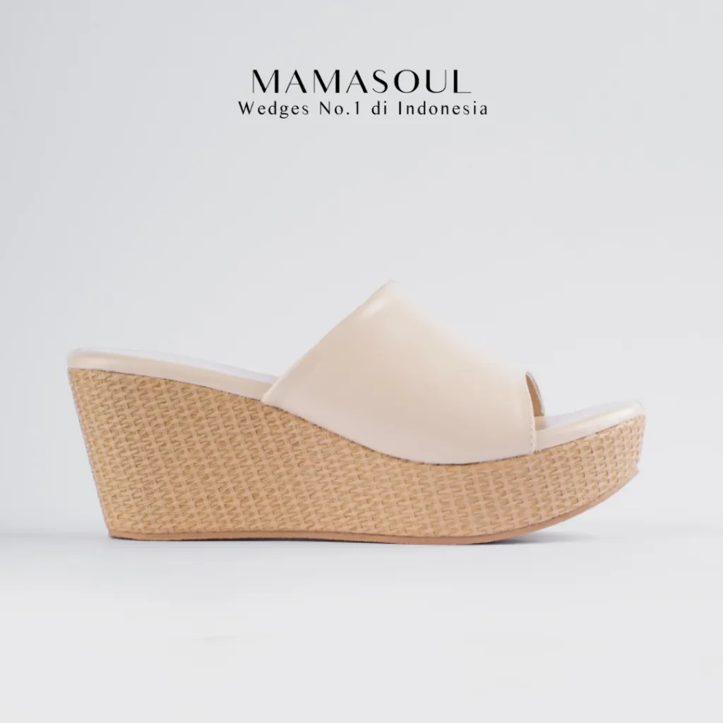 MAMASOUL - Rosa Sandal Wedges Selop Wanita 7 Cm