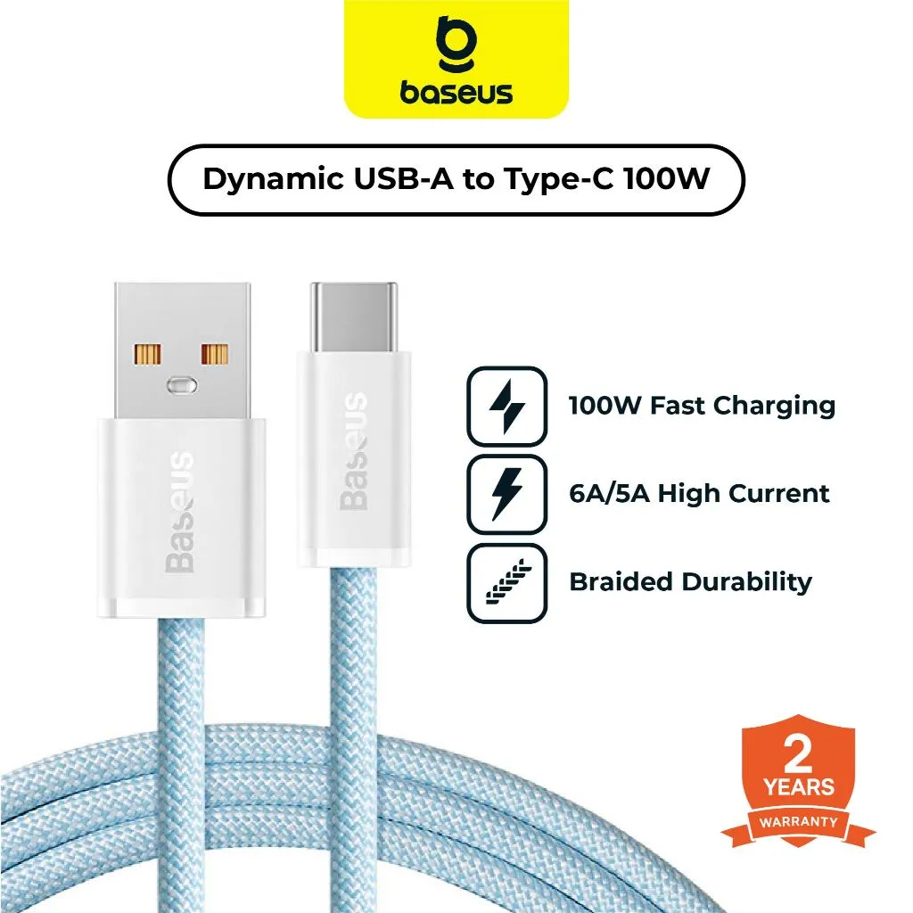 BASEUS Kabel Data Dynamic Fast Charging Data Cable USB to Type-C 100W For Android